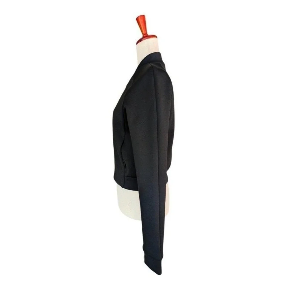 T by Alexander Wang Black Neoprene Scuba‎ Bomber Jacket Size Small